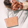 Fashnzfab Jelly Tube Top Handle Basket Weave Tote Bag / Shoulder Bag In Orange