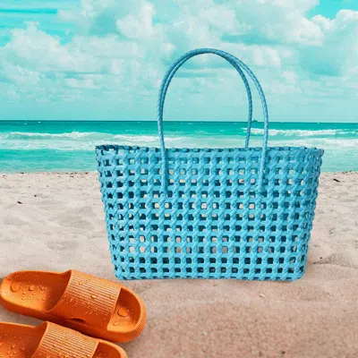Fashnzfab Jelly Tube Tote Bag / Shoulder Bag In Blue