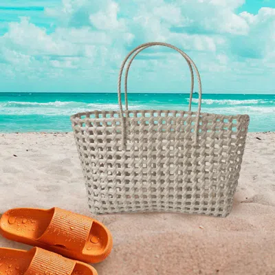 Fashnzfab Jelly Tube Tote Bag / Shoulder Bag In Sand