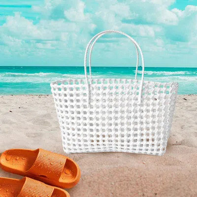 Fashnzfab Jelly Tube Tote Bag / Shoulder Bag In White
