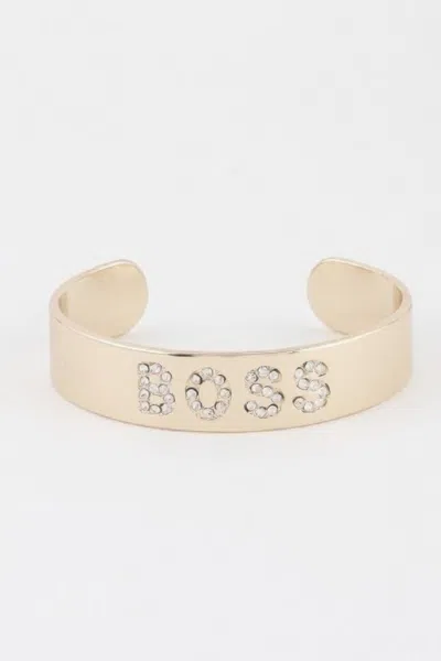Fashnzfab Jeweled Boss Cuff Bracelet In Multi