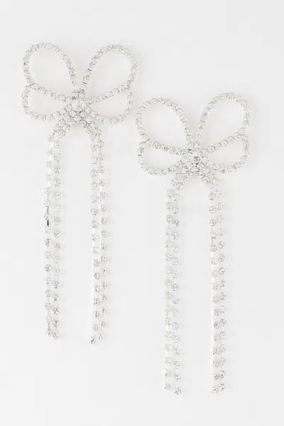 Fashnzfab Jeweled Butterfly Drop Earrings In Metallic