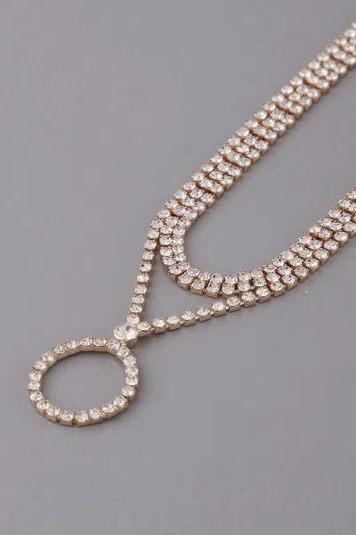 Fashnzfab Jeweled Circle Choker Necklace In Multi