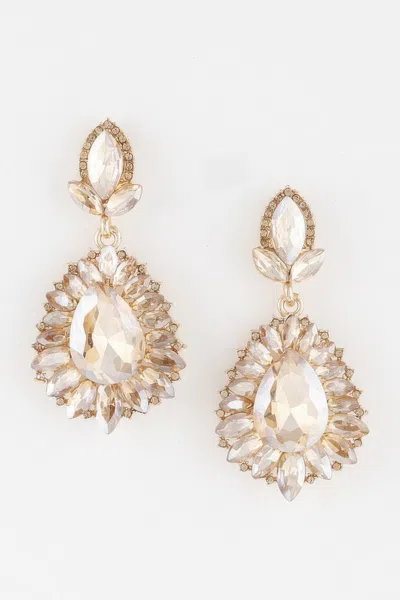 Fashnzfab Jeweled Flare Teardrop Earrings In Gold