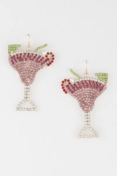 Fashnzfab Jeweled Fruit Cocktail Earrings In Gold