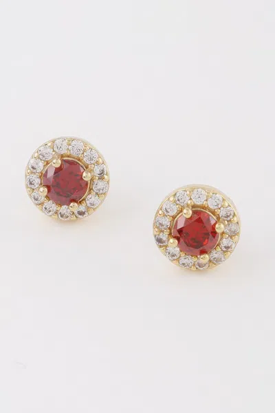 Fashnzfab Jeweled Stud Earrings In Gold