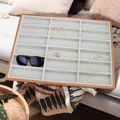 Fashnzfab Jewelry Organizer Tray 20.5" X 15.5" X 1" In White