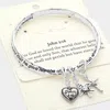 Fashnzfab John 3:16 Message Heart Angel Cross Charm Bangle Bracelet Antique Silver In Multi