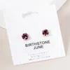 Fashnzfab June - Birthstone Stud Earrings - Gold, Lavender In Purple