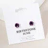 Fashnzfab February - Birthstone Stud Earrings In Purple