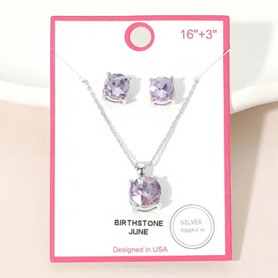 Fashnzfab June - Gold Dipped Birthstone Pendant Necklace In Metallic