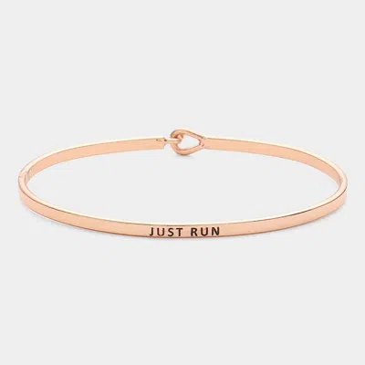 Fashnzfab Just Run Thin Brass Metal Hook Bracelet In Gold