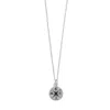 Fashnzfab Keep It Moving! 17"+2 Hammered Compass Necklace In Silver