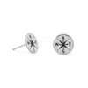 Fashnzfab Keep It Moving! Hammered Compass Stud Earrings In Silver