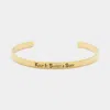 Fashnzfab Keep It Sweet & Sexy Message Metal Cuff Bracelet Gold In Gold