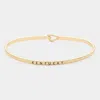 Fashnzfab Kentucky Thin Brass Metal Hook Bracelet Gold In Gold