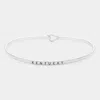 Fashnzfab Kentucky Thin Brass Metal Hook Bracelet Rhodium In Multi