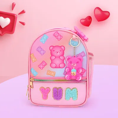 Fashnzfab Kids Stylish Insulated Water Repellent Lunch Bag With Fun Keychain In Pink