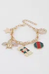 Fashnzfab Killer Bee Charms Bracelet In Silver