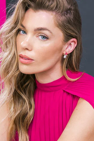 Fashnzfab Kimberly Pearly Earrings In Multi