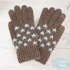 Fashnzfab Knit Star Smart Gloves In Brown