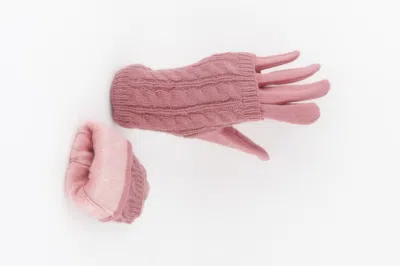 Fashnzfab Knitted Sleeve Gloves In Pink