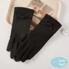 Fashnzfab Knot Bow Accent Smart Touch Gloves In Black