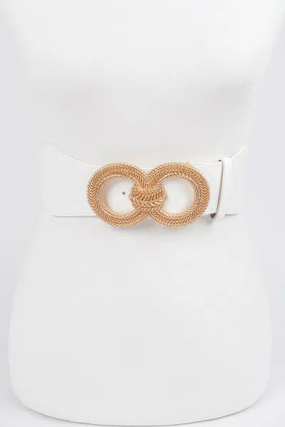 Fashnzfab Knot Buckle Belt In White
