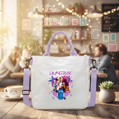 Fashnzfab Kpop Demon Hunters Huntrix Tote Crossbody Bag In White