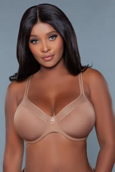 Fashnzfab Kristy Full Coverage Bra In Brown