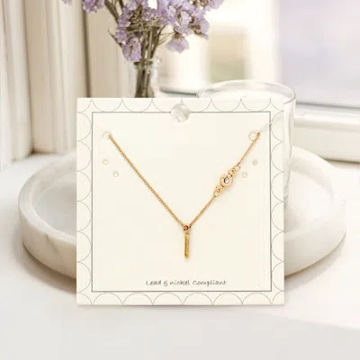 Fashnzfab L - Small Letter Initial Monogram Pendant Necklace With Crystal In Metallic