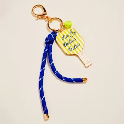 Fashnzfab La Dolce Vita Pickleball Paddle Knot Strap Keychain Bag Charm In Multi