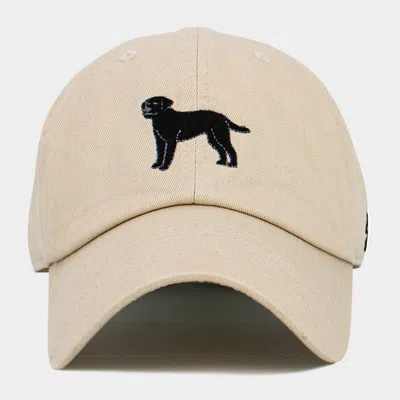 Fashnzfab Labrador Embroidered Baseball Cap In Sand