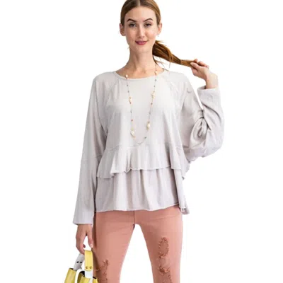 Fashnzfab Lace Detailing Tunic In Grey