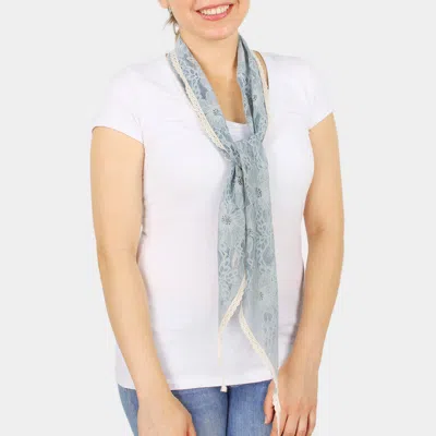 Fashnzfab Lace Hand Dye Scarf In Gray