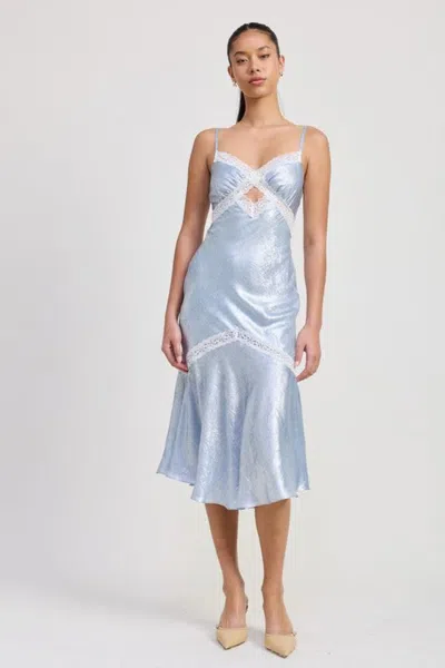 Fashnzfab Lace Trim Midi Slip Dress