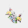 Fashnzfab Lacquered Angel Earrings In Multi