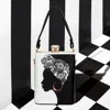 Fashnzfab Lady Printed Top Handle Mini Bag / Crossbody Bag In Black