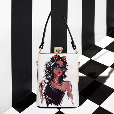 Fashnzfab Lady Printed Top Handle Mini Bag / Crossbody Bag In Multi