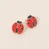 Fashnzfab Ladybug Stud Earrings In Multi