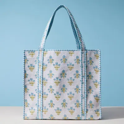 Fashnzfab Large Handmade Floral Pattern Quilted Carryall Tote Bag In Multi