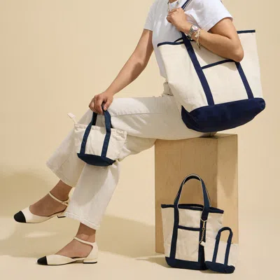 Fashnzfab Large Multi Classic Canvas Tote Bag In Blue