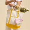 Fashnzfab Large Multi Classic Canvas Tote Bag In Yellow