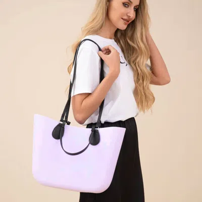 Fashnzfab Large Structured Rubber Shoulder Tote Bag In Purple