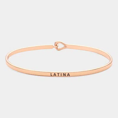 Fashnzfab Latina Thin Brass Metal Hook Bracelet Rose Gold In Multi