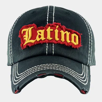 Fashnzfab Latino Vintage Baseball Cap In Black