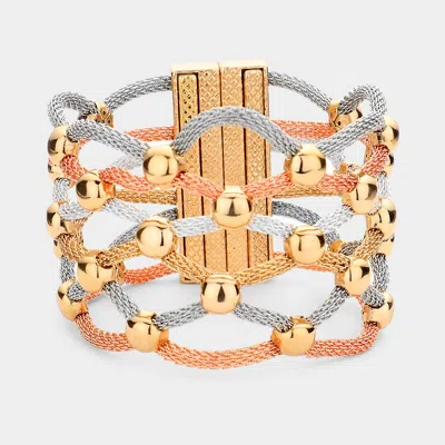 Fashnzfab Lattice Metal Mesh Ball Magnetic Bracelet Light, Multi