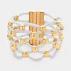 Fashnzfab Lattice Metal Mesh Ball Magnetic Bracelet Two Tone In Multi