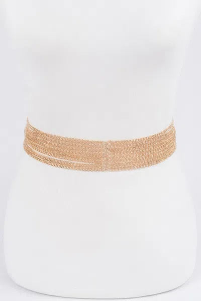 Fashnzfab Layered Chain Statement Belt In Gold