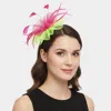 Fashnzfab Layered Flower Mesh Feather Fascinator Hair Clip Headband In Multi